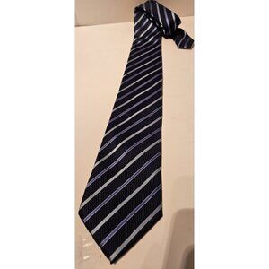 VTG KAILONG Hand Made Classic Silk Tie Blue Stripe 3.25” x 55”